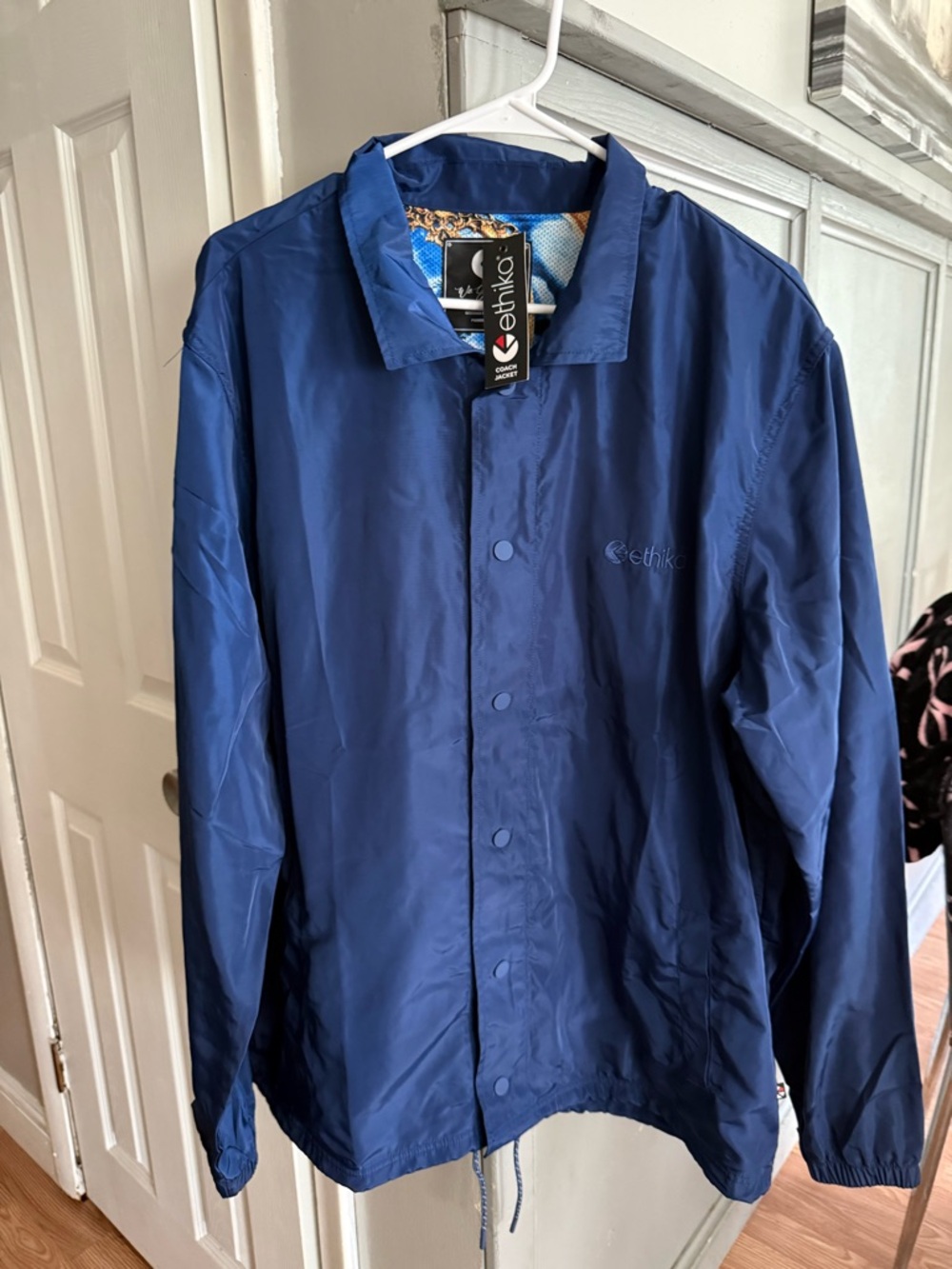 ethika Men's Blue Coach Jacket size XL brand new